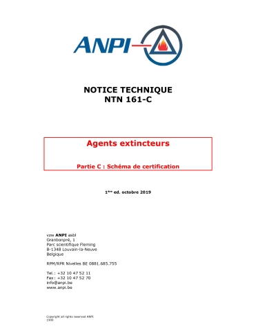 NTN 161-C Agents extincteurs : Partie C : Schéma de certification