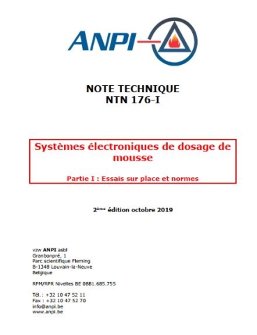 NTN 176-I Systèmes électroniques de dosage de mousse : Partie I : Essais sur place et normes