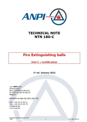 NTN 180-C Fire Extinguishing balls Part C : Certification