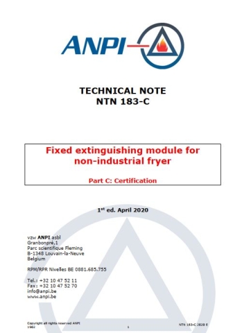 NTN 183-C Fixed extinguishing module for non-industrial fryer