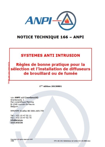 NTN 166 Systèmes anti intrusion - Diffuseurs de brouillard ou de fumée 