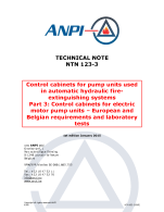 NTN 123-3 Pump units used in hydraulic fire extinguishing systems - 3: Control cabinets for electric motor pump units – European and Belgian requirements and laboratory test